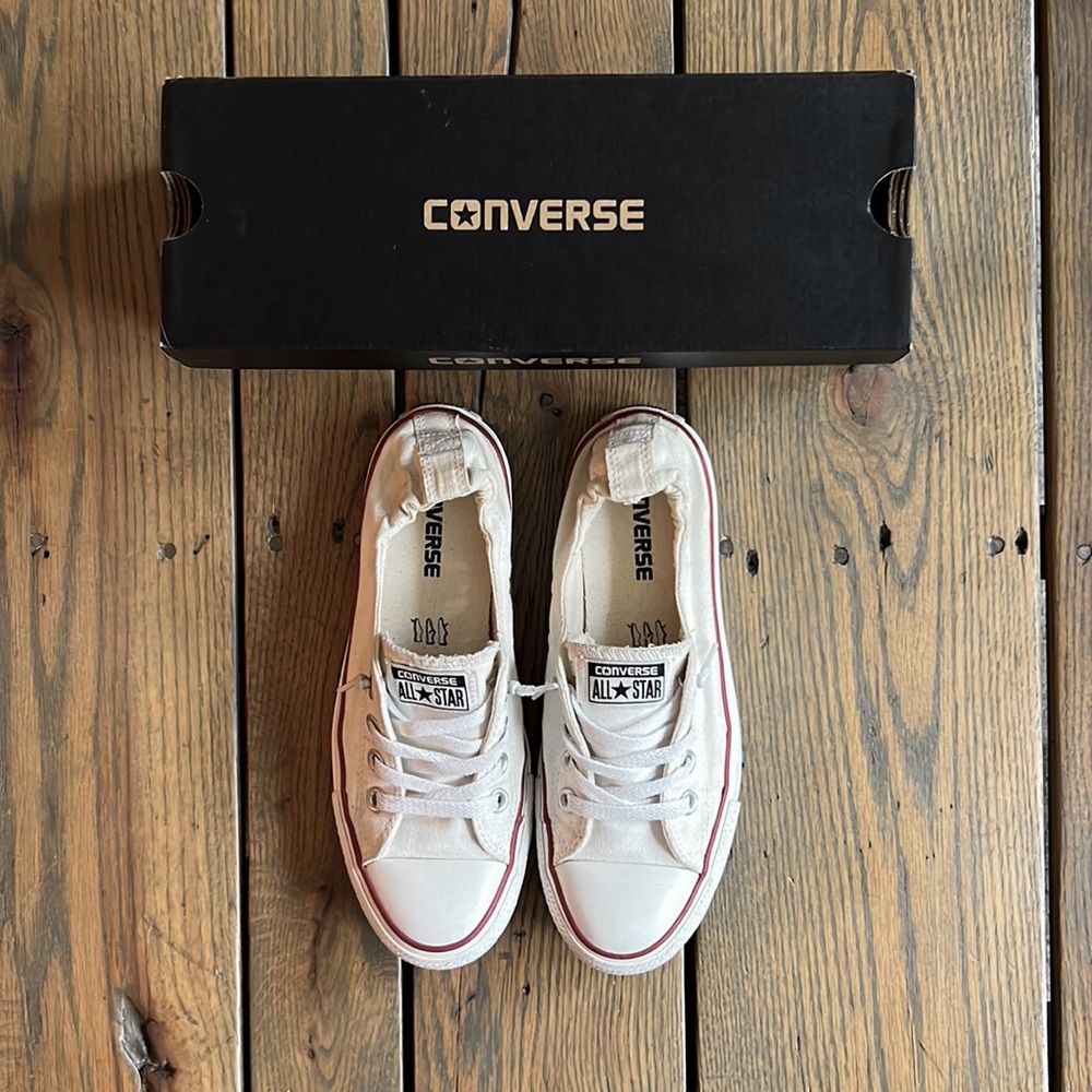 Converse White shoreline